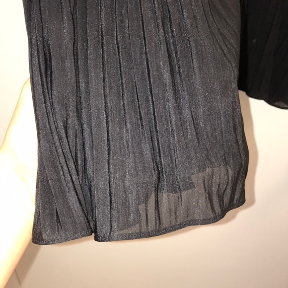 UO: Black Pleated Mini Shift Dress - Picture 2 of 4